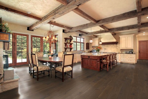 brown engineered floor